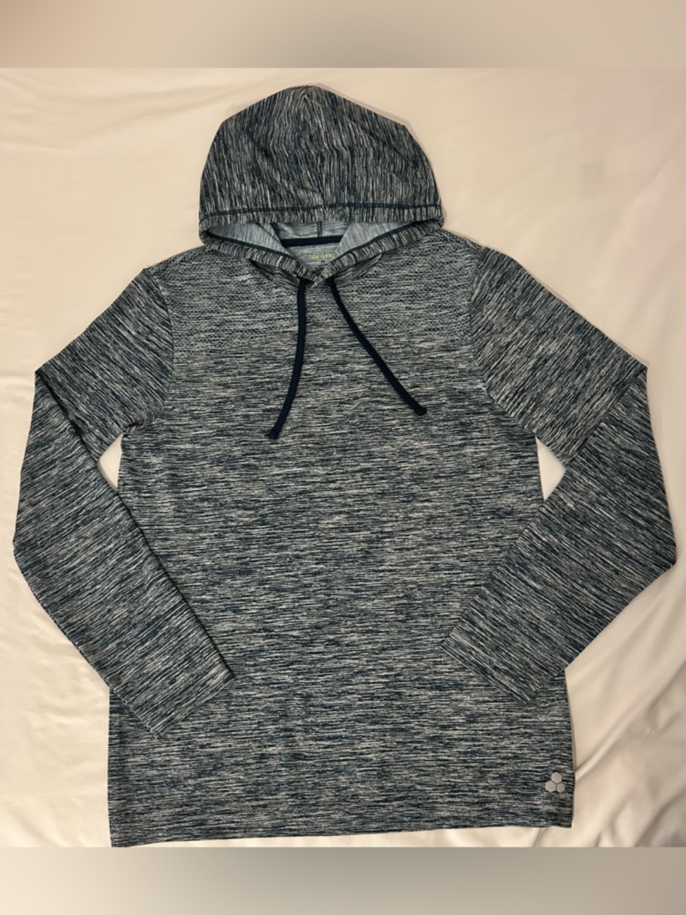 Tek Gear Men’s Athletic Pullover Hoodie Blue Green Activewear Moisture Wicking M